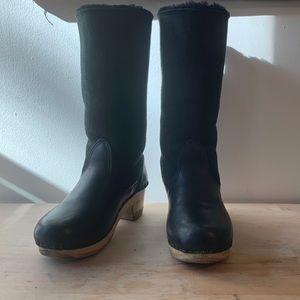 No.6 Tall Shearling Clog Boots Size 39